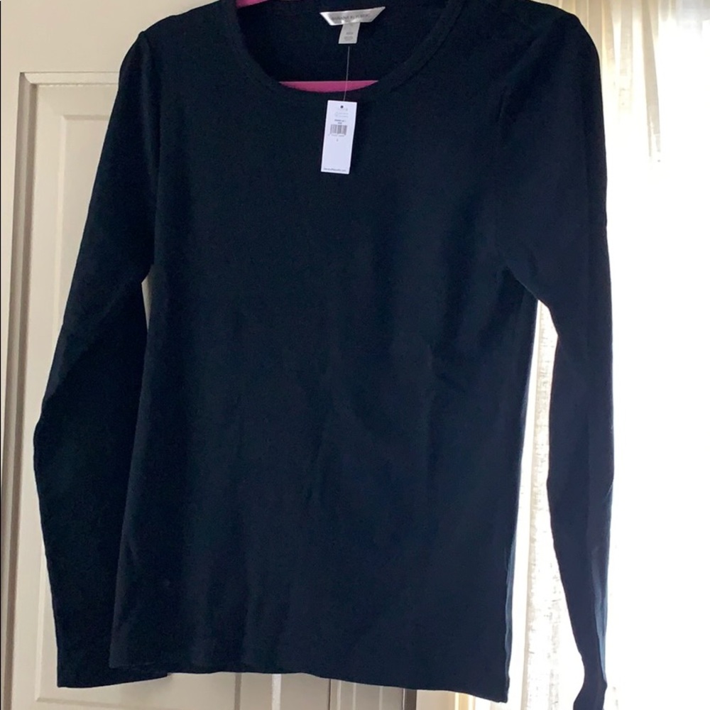 Banana Republic black ribbed long sleeve tee